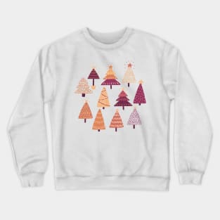 Christmas Trees - Magenta and Cream Palette | Pattern Crewneck Sweatshirt